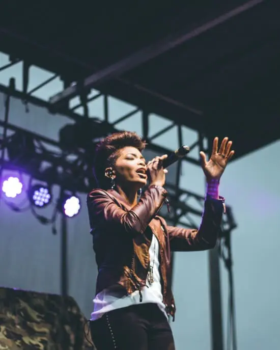 Woman Singing on Stage