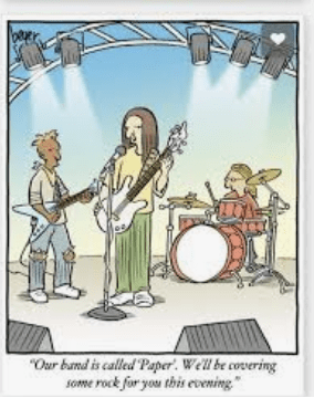 a cartoon of a band performing