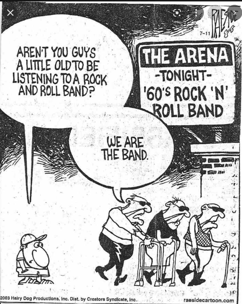 a comic excerpt of old men attending a concert