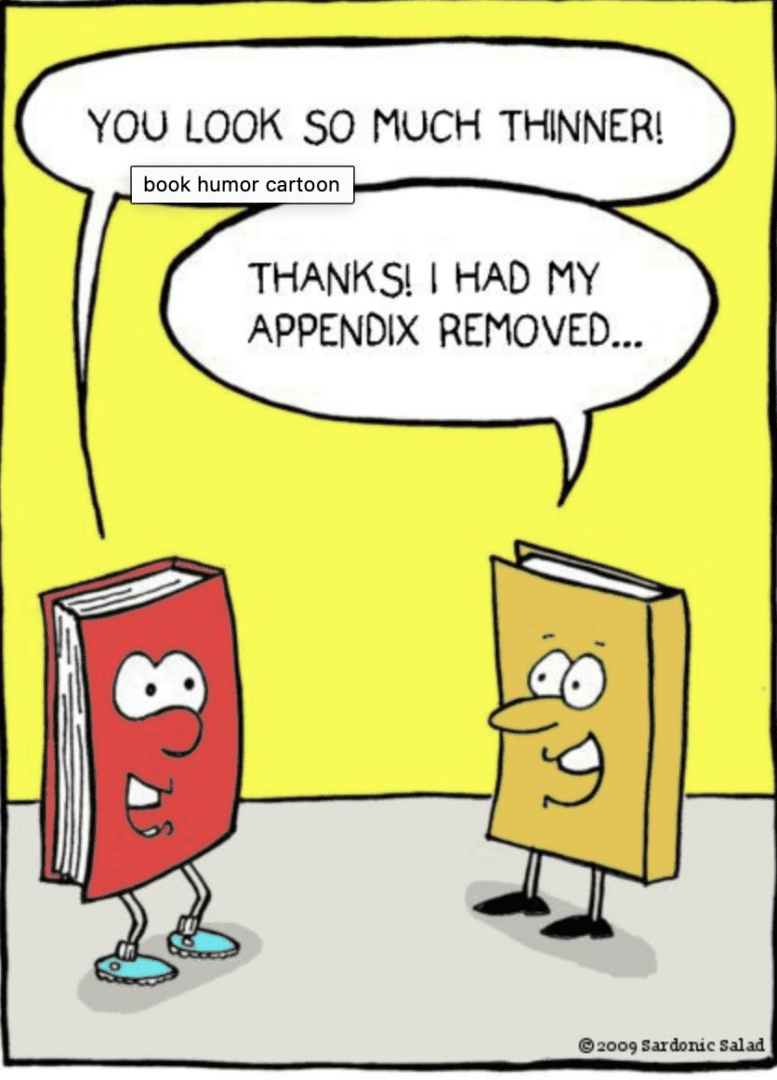 a cartoon of two books talking to each other