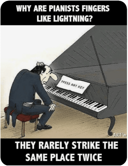 a cartoon of a pianist